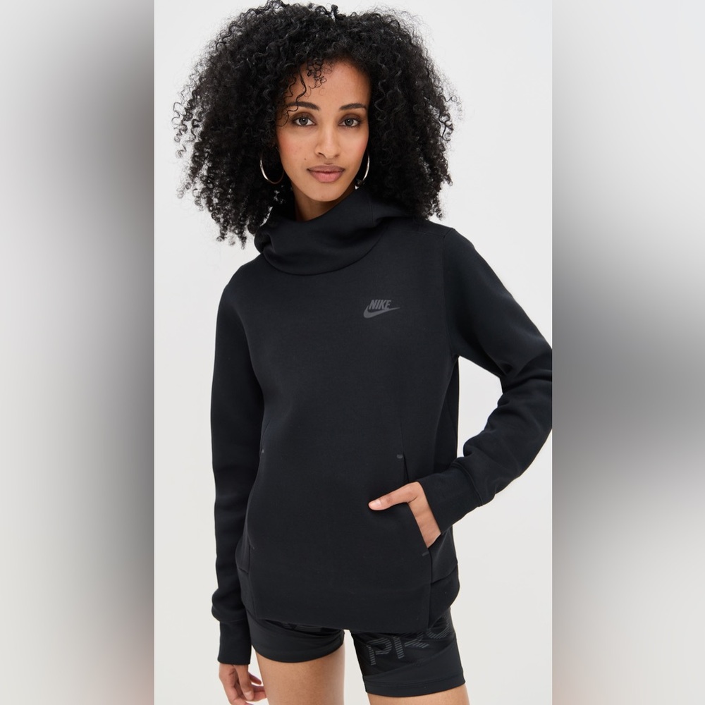 Nike Women's Black Cowl Neck Tech Fleece Sweater